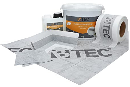 BTEC Dicht-Set 1B kleine Duschnische Flüssige Dichtfolie/Abdichtungsbahn | Standard Komplettset Dusche Bad Nassbereich Dichtband Manschetten Innenecken Haftgrund Verbundabdichtung