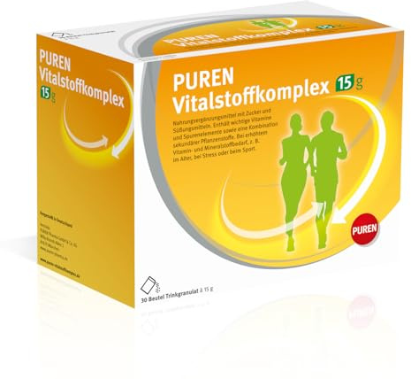 PUREN Vitalstoffkomplex 30 Beutel Trinkgranulat – bei erhöhtem Vitamin- & Mineralstoffbedarf, mit Eisen, Folsäure, Kupfer, Selen, Zink, Vitamin A, B6, B12, C und D, laktosefrei, glutenfrei
