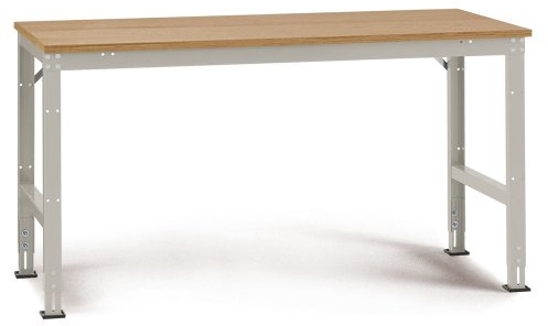 Manuflex Arbeits-Grundtisch UNIVERSAL Standard mit Multiplexplatte, BxTxH = 1000x600x760-870 mm