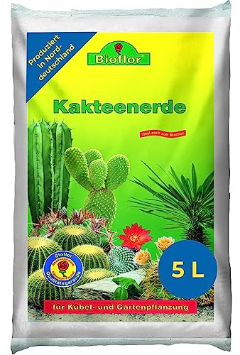 Bioflor Kaktus-Erde Premium 5 L I Kakteen-Erde für gesundes Wachstum I nährstoffreiche Pflanzenerde Zimmerpflanzen & Garten I Kakteen & Sukkulenten-Erde I Blumen-Erde für Kaktus-Pflanzen