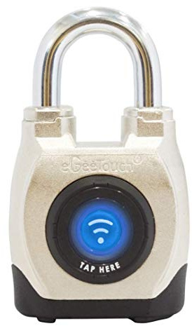 eGeeTouch Outdoor Smart Vorhängeschloss 4. Generation, wetterfest, robustes Design für kommerzielle Nutzung, Bluetooth + NFC (kurzer Bügel)