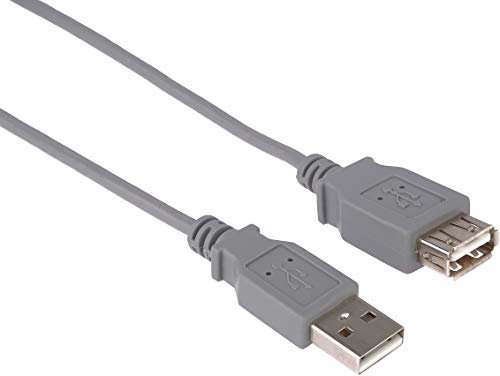 PremiumCord USB 2.0 Verlängerungskabel 0,5 m, HighSpeed ​​Datenkabel bis 480 Mbit/s, Ladekabel, USB 2.0 Typ A Buchse auf Stecker, 2x Geschirmt, Farbe Grau, Länge 0,5 m