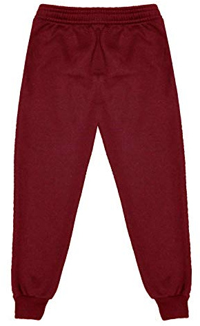 Barn fleece joggingbyxor pojkar flickor sport PE joggingbyxor barn unisex casual fleece dra på byxor skola lek träningsoverall klassisk botten mjuka joggingbyxor, Rödbrun, 11-12 Years