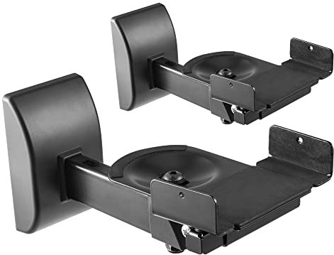 RICOO Supporto altoparlanti parete LH051-B (2 pezzi) Girevole Inclinabile Braccio muro casse altoparlante Negro