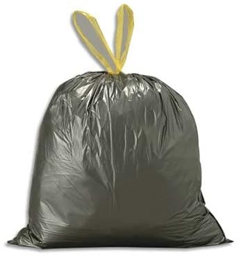 SACS POUBELLES Boîte de 200 sacs-poubelles noirs 100 litres avec liens coulissants 35 microns