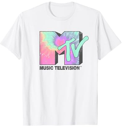 MTV Klassisches Neon Tie-Dye Logo T-Shirt
