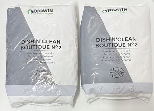 proWIN Dish n´clean Boutique No 2 - Salz für Geschirrspülmaschine - Doppelpack - 2x2kg