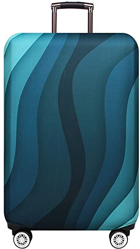 Hiseng Elastisch Kofferhülle Kofferschutzhülle Gepäck Elastisch Cover Reisekoffer Hülle Luggage Cover Spandex Kofferschoner Abdeckung Waschbar Gepäck Abdeckung (XL (29-32 Zoll),grüne Welle)