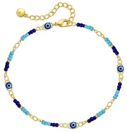SBI Jewelry Gold Evil Eye Bracelets Adjustable Lucky Spiritual Energy Birthday Chain Bracelet for Women Wristlet Gifts