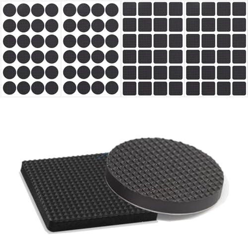 Lot de 96 patins antidérapants en mousse épaisse pour pieds de meubles - Patins autocollants en mousse anti-rayures et anti-bruit pour pieds de chaise (25 mm, 4 mm d'épaisseur)