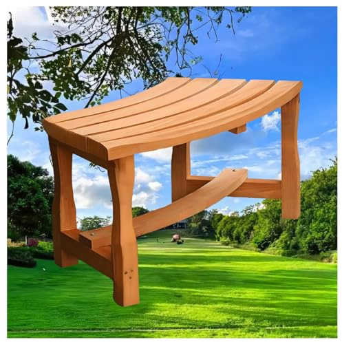 FENGZEQUAN Halbrunde Baumbank Gartenbank ohne Armlehnen Gartenbank Parkbank 85 * 40 cm Balkoneckbank wetterfest und stabil tragfähig 260 Catties, kabellose Erweiterung, DIY(Yellow)