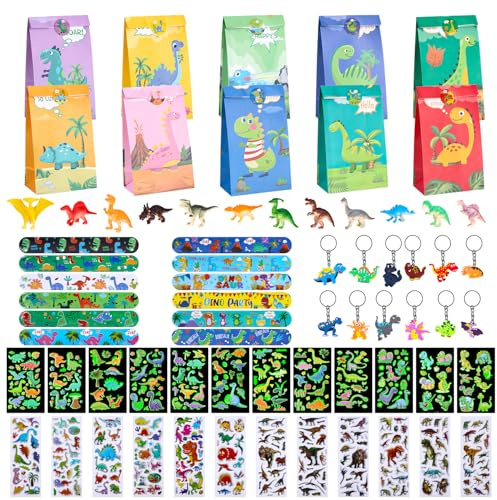 Yulado Dino Party Mitgebsel Set, Kindergeburtstag Deko, Gastgeschenke und Give Aways
