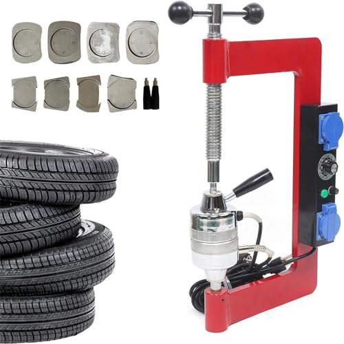 LZDOYY Reifenvulkanisiermaschine Automatische Temperaturanpassung Vulkanisiermaschine Tragbares Reifenreparaturset Manueller Reifenspreizer Reifenflickenmaschine mit 8 Formen