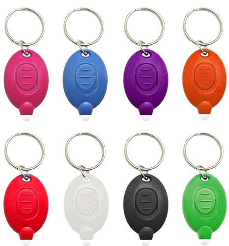klumuke Mini LED Keychain Flashlights, Ultra Bright Keychain Flashlight Bulk, Compact and Lightweight Micro Torch, Emergency and Outdoor Pocket Flashlight, Multicolor Shell (8PCS)