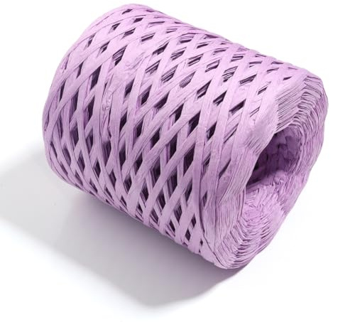 GreatRise Nastro di carta per rafia, 200 metri, nastro di carta, nastro per nastri, decorazione fai da te, per imballaggi, decorazioni fai da te, mazzi di fiori, artigianato, lilla