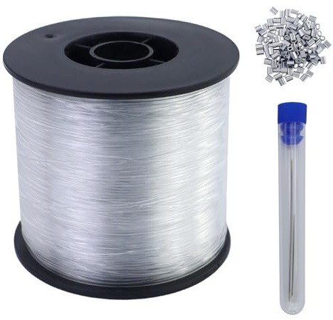 0,8MM Nylonfaden Transparent Reißfest - 200M Durchsichtige Monofile Angelschnur Starker Nylonschnur Zum Aufhängen Unsichtbarer Faden Dekoration für DIY Crafting, Angel, Basteln, Schmuck, Aufhängen