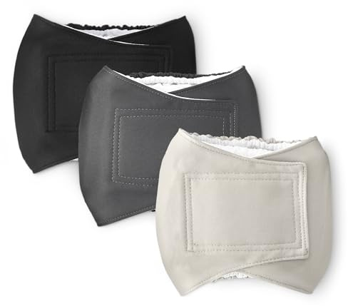 Amazon Basics - Pañales lavables para perros macho, talla S, paquete de 3