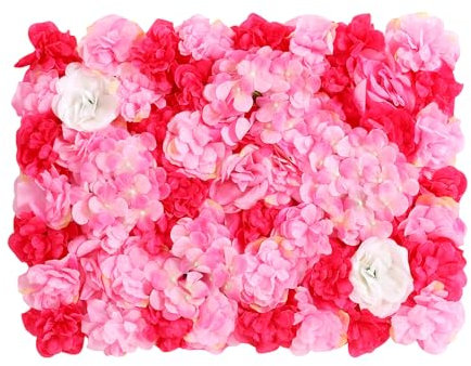 Wiyuer 12 Stück Blumenwand 40 * 60cm Kunstrosen Wanddeko Künstliche Blume Blumenhintergrund DIY-Blume Wandpaneel Kunstblumen Deko für Hochzeit Brautdusche Party