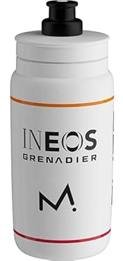 ELITE Fly Team Bidón – 550ml – Edición INEOS Grenadiers Blanco – Bidón de Ciclismo Ultraligero