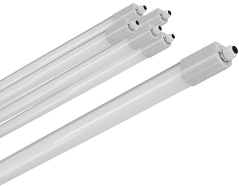 ELG Leuchten 6x LED Feuchtraumleuchte 150cm 6500K Leistung umschaltbar 50W/33W 4000lm/6000lm IP66 wasserfest led feuchtraumleuchte 150cm garagenbeleuchtung werkstattlampe kellerleuchte