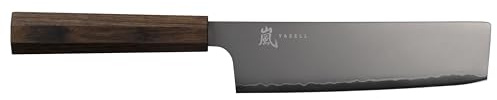 Yaxell HANA Nakiri kniv i rostfritt stål och handtag av pakkträ i färgen brun, längd: 16,5 cm, 34844