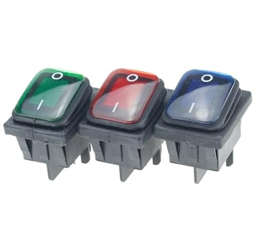 Interrupteur à bascule à bascule étanche IP67 à 4 broches DPST for bateau avec LED(Black No LED,220V)