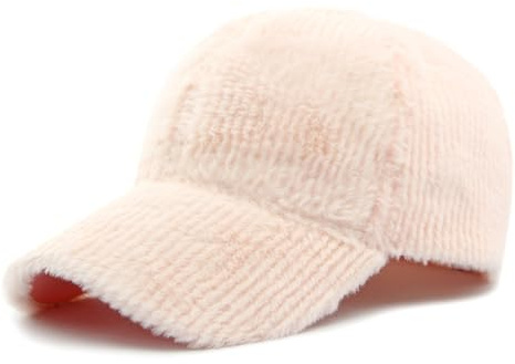 YAMEE Baseball Cap Damen Plüsch,Wintermütze mit Einstellbar,Einfarbig & Schlichte,Schirmmützen für Damen Weich Warme,Sportkappe Mode für Herbst Winter,Baseballkappe für Outdoor-Aktivitäten