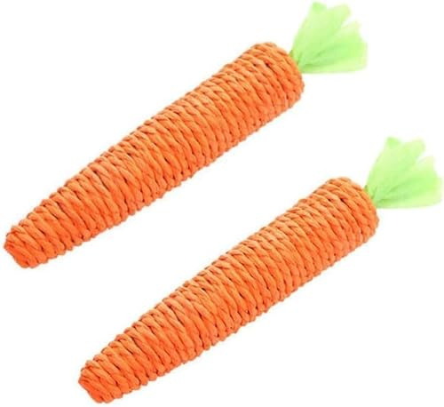 Interaktives Sisal-Karotten-Kauspielzeug für Katzen, Zahnspielzeug für Kätzchen, interaktives Spielzeug für den Innenbereich, Orange, 2 Stück