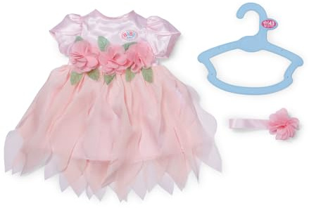 BABY born Blumenfee-Outfit für 43 cm Puppen mit Haarband | Rosa Kleid, Blütenzierde, Haarband, passend für 43 cm Puppen