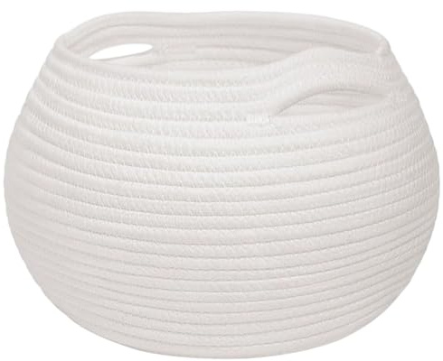 Panier de rangement 10x8, 3 pouces, panier de rangement en corde coton en forme d'autel mignon pour couvertures, salon, décoration la maison, papier toilette, jouet blanc, paniers, corde coto