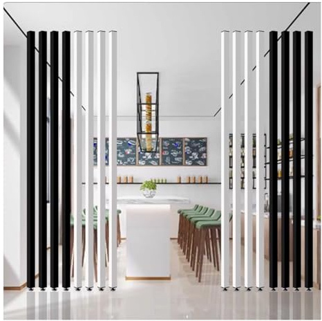 Raumteiler mit Lamellen, freistehend, moderner Trennwand, Aluminium, Sichtschutzwand für Restaurant, Büro und Heimdekoration, 230 cm
