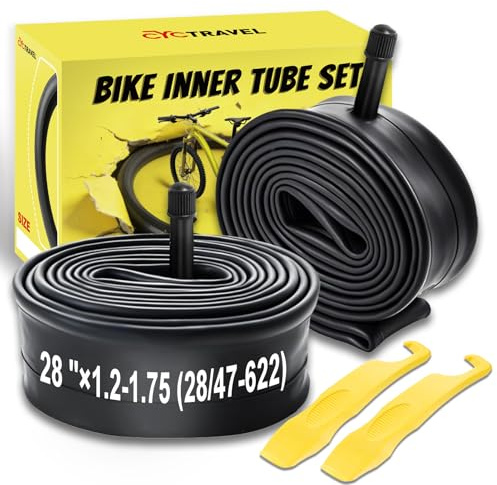 cyctravel Fahrradschlauch 28 Zoll - FV 40mm, 2er 28 × 1,2–1,75 (28/47–622) Fahrradschläuche Inklusive 2 Reifenheber, Fahrradschlauch Geeignet für City, Touren und Mountainbike Fahrten