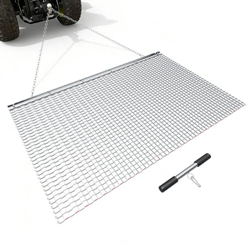 VEVOR Grada de Arrastre 1525 x 914 mm, Rastrillo de Arrastre de Acero, Grada Niveladora de Terreno para Vehículos Todoterreno, UTV y Tractores, Ideal para Caminos de Grava, Nivelación de Campos