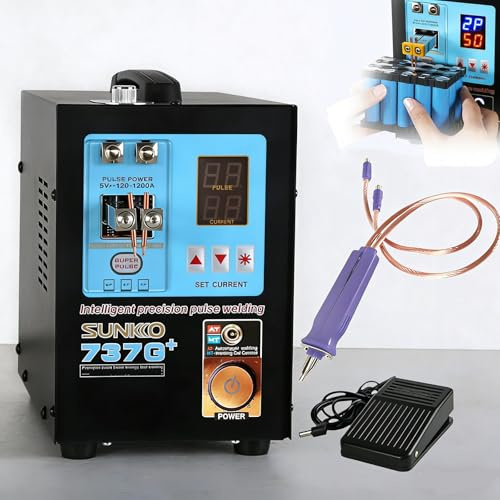 Soldador por puntos de batería 737G, soldador por puntos de batería portátil con control de pulso, máquina de soldadura por puntos con pedal y modo automático, herramienta de soldadura para batería de