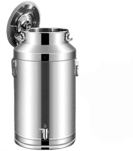 Lechera Acero Inoxidable Grande Lata de Leche Acero Inoxidable jarra con tapa transporte Cubo para Transportar Leche,para almacenar líquidos y sólidos,capacity-5Liters