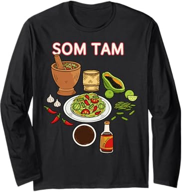 Illustration Culinaire de Salade Som Tam Épicée Manche Longue