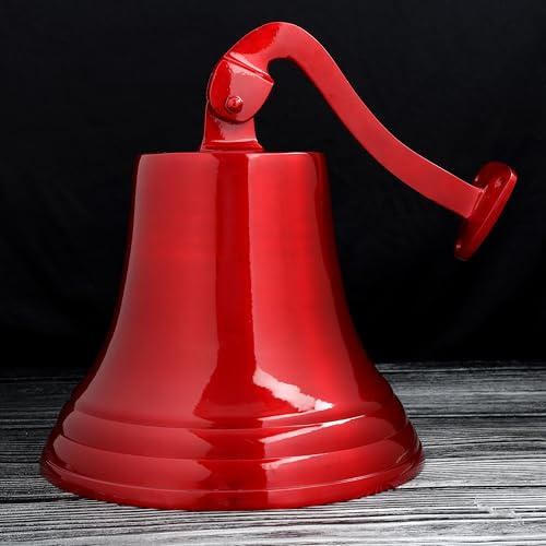 Navy's Nautical Ship's Aluminum Cast Premium Bell | Nursery Decor Gifts | Nagina International … (11 Inches, Red)