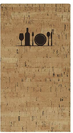 Lacor Vrelajzquez Collection 28332 - Porta menù realizzato in similpelle con custodie fisse in PVC in pelle di arancio resistenti, termosaldata di colore marrone, 16 x 28,5 cm