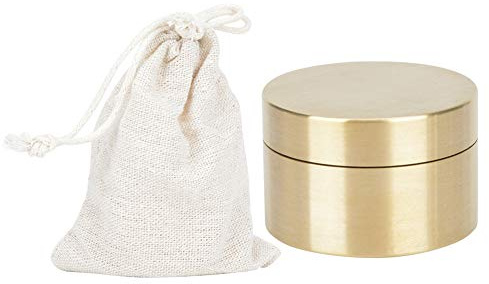 Mini contenitore per pillole in ottone, scatola rotonda in ottone impermeabile a forma di scatola di gioielli in metallo Contenitore sigillato a prova di polvere Contenitore per monete a prova(M)