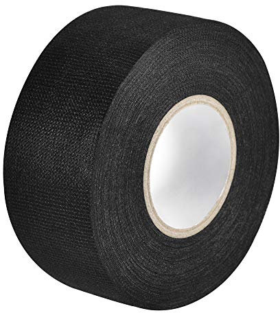sourcing map Tissu Adhésif Bande Tissu Fil Harnais Métiers à Tisser Seul Côté 35mm x 15m Noir