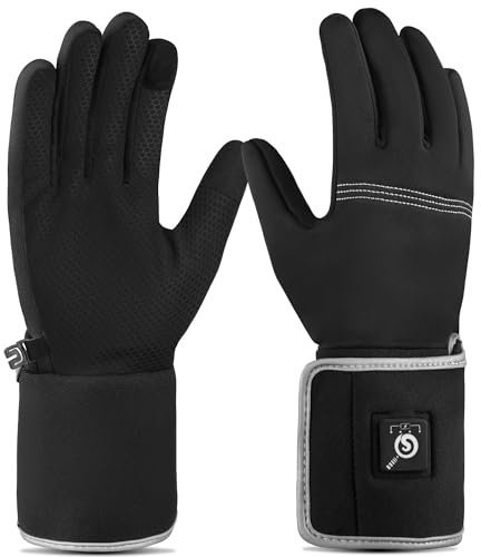 Beheizte Beheizbare Handschuhe Dünn Herren Damen, SAVIOR HEAT 7.4V Elektrische Batterie Wiederaufladbare Handschuhe atmungsaktive weiche warme Winterskifahren Tippen Fahren Gehen Laufen