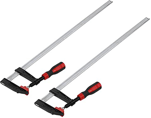 Schraubzwinge Set 80X600mm, 2 Stück Klemmzwinge Einhandzwinge F Klemmen DIY Handwerkzeug Kit mit Rutschfester Griff Temperguss, für Holzbearbeitung Kleben und Spleißen