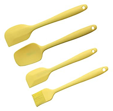 caihuashopping Spatola per Dolci Spatola in Silicone a 4 Pezzi Set Spatola Integrata Spatola Spatola Spatola Alta Temperatura Resistente alla Crema Raschietto Spatola Decorazione Torta Spatola Cucina