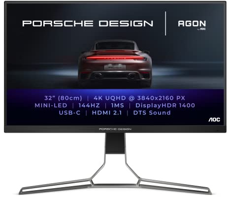 AOC AGON Pro PD32M - 32 Zoll UHD Gaming Monitor, 144 Hz, 1ms, HDR1400, FreeSync Premium Pro (3840x2160, HDMI 2.1, DisplayPort, USB-C, USB Hub) schwarz