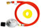 DRELD Gasschlauch Druckminderer Set 50 mbar Gasschlauch 80 cm Regler Set mit Schraubanschluss 1/4 Links×7/16 Gas Anschluss Set für Heizstrahler Hockerkocher Gasherd Gaskocher