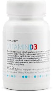 Synergy Worldwide Vitamin D3 180 Tabletten | Kautabletten | Cholecalciferol 600 IE (45 μg) Vitamin D3 Tablette | Unterstützt Immunsystem, Knochengesundheit den normalen Blutcalciumspiegel | 63.9 g