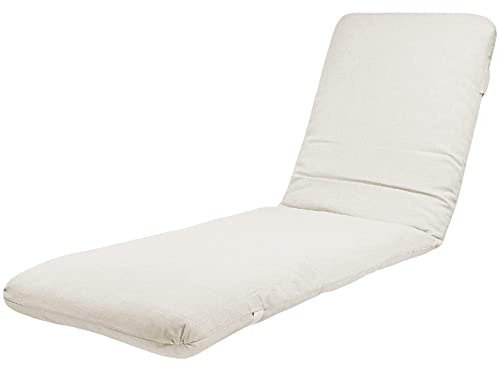 TIENDA EURASIA - Cojín para Tumbona de Jardín, Relleno de Fibra Acolchada, Funda de Tela Lavable con Cremallera, Cojines para Tumbonas (170 x 50 x 6 cm, Crudo)