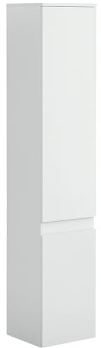 kleankin Möbel kolumn förvaring badrum 2 skåp 3 justerbara hyllor modern stil 30 x 28 x 152,5 cm vit