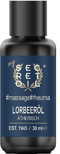 mySecretOil Lorbeeröl 30 ml #massage#rheuma – 100% naturreines, ätherisches Öl – Massageöl unterstützend bei Rheuma & Hautkrankheiten – Hochwertiges Destillationsverfahren