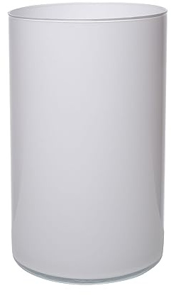 INNA-Glas Glas Vase Zylinder Sanya Earth, weiß, 30 cm, Ø 16 cm | Deko Vase/Kerzenglas